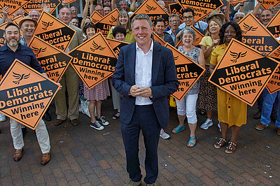 james maccleary in front of a crowd